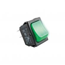 STV 02 - Comutator basculant cu bec, 250V, 2 circuite, verde