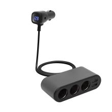 SAU80W - Distribuitor auto, 3 pini 2xUSB, Voltmetru