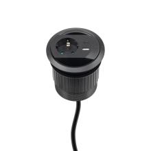 NVE1BKUSBC - Priză pentru montare în masă, neagră, 1xUSB-A, 1xUSB-C, total 5 V, 3,4 A