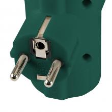 TPF-26/GR - Distribuitor tip T, 3 socluri cu protectie, verde