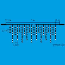 DLFJ 200F/WW - Perdea de lumini cu LED-uri, tip sloi de gheaţă, cu legare în serie