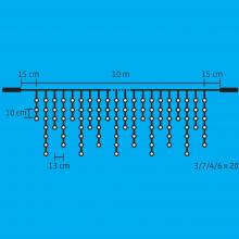 DLFJ 400F/WW - Perdea de lumini cu LED-uri, tip sloi de gheaţă, cu legare în serie