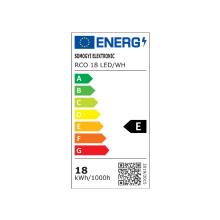 RCO 18 LED/WH - Aplica/plafoniera LED, ovala 18W, 4000K, alb