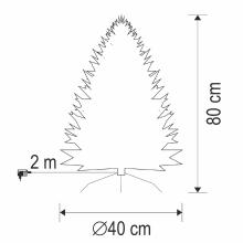 KIX80LED - Brad artificial din fibră optică, cu LED-uri care schimbă culoarea, 80 cm