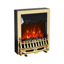 FKK25G - Șemineu electric decorativ independent, cu elemente decorative de culoare aurie