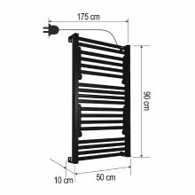 FKTW345B - Uscător electric de prosoape montat pe perete, negru, 345 W